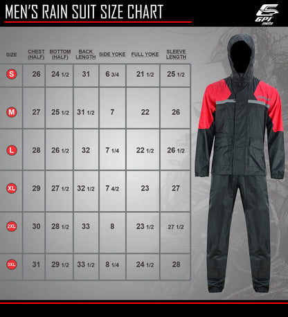 Motorcycle Rain Suit for Men and Women Weatherproof All-Season Riding Black/Red