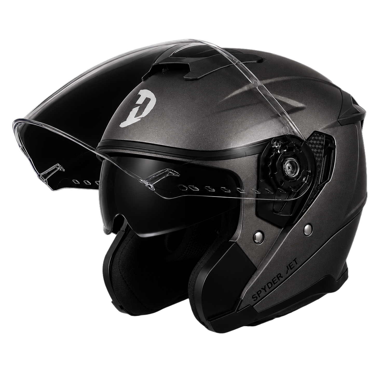 D.O.T. & ECE Daytona Spyder Jet- Gun Metal Grey Dull Metallic