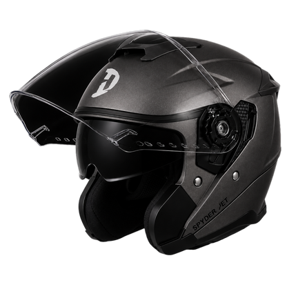 D.O.T. & ECE Daytona Spyder Jet- Gun Metal Grey Dull Metallic