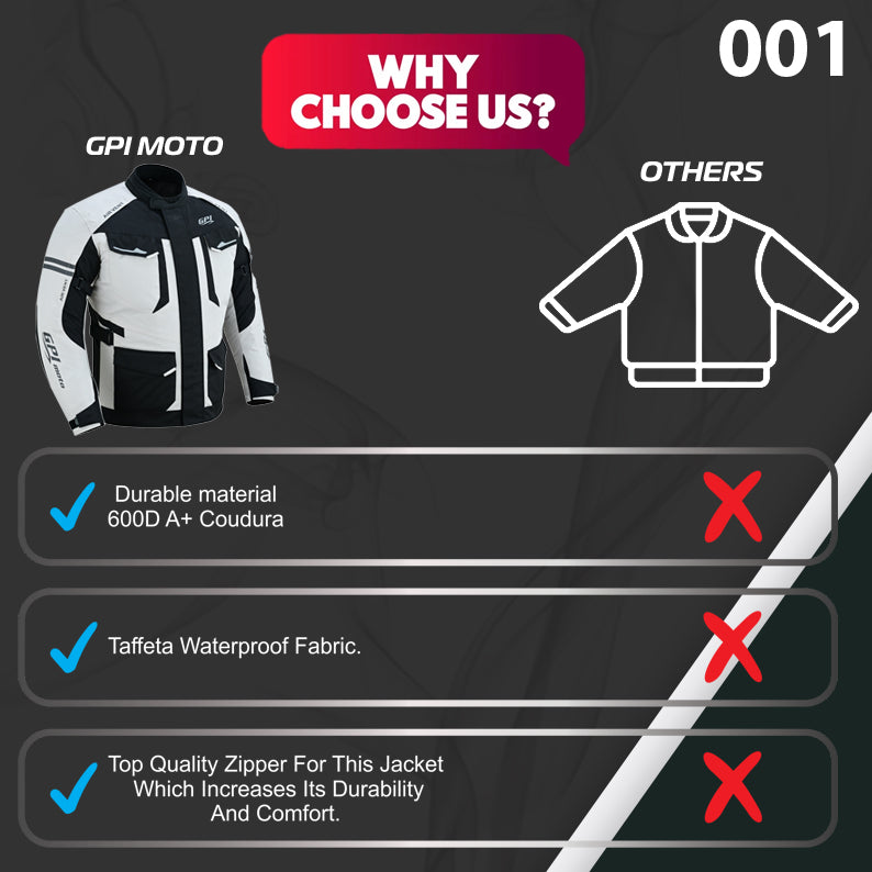 Chaqueta de moto impermeable de alta calidad para hombre, para todas las estaciones, con 7 bolsillos, color playa/negro
