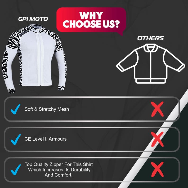 Men's Mesh Motorcycle Shirt | CE Level 2 Certified Protection |