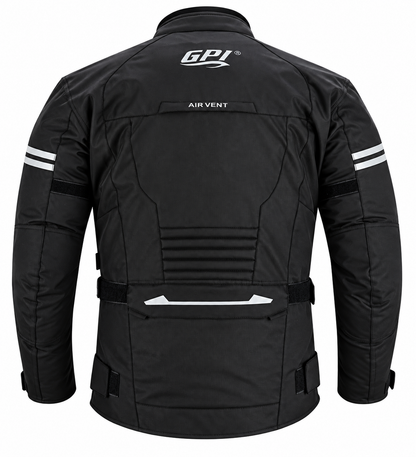 Men’s All-Season High Premium Quality Waterproof Motorcycle Jacket with Removable Armor – Full Black-