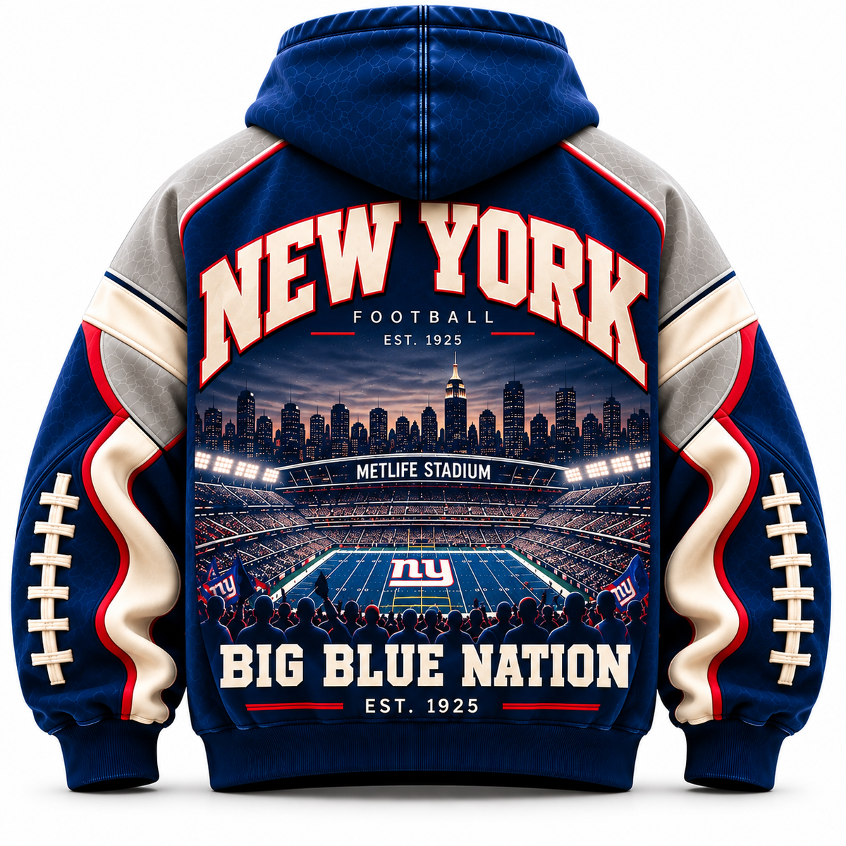 New York Big Blue Nation – Premium Oversized Football Hoodie
