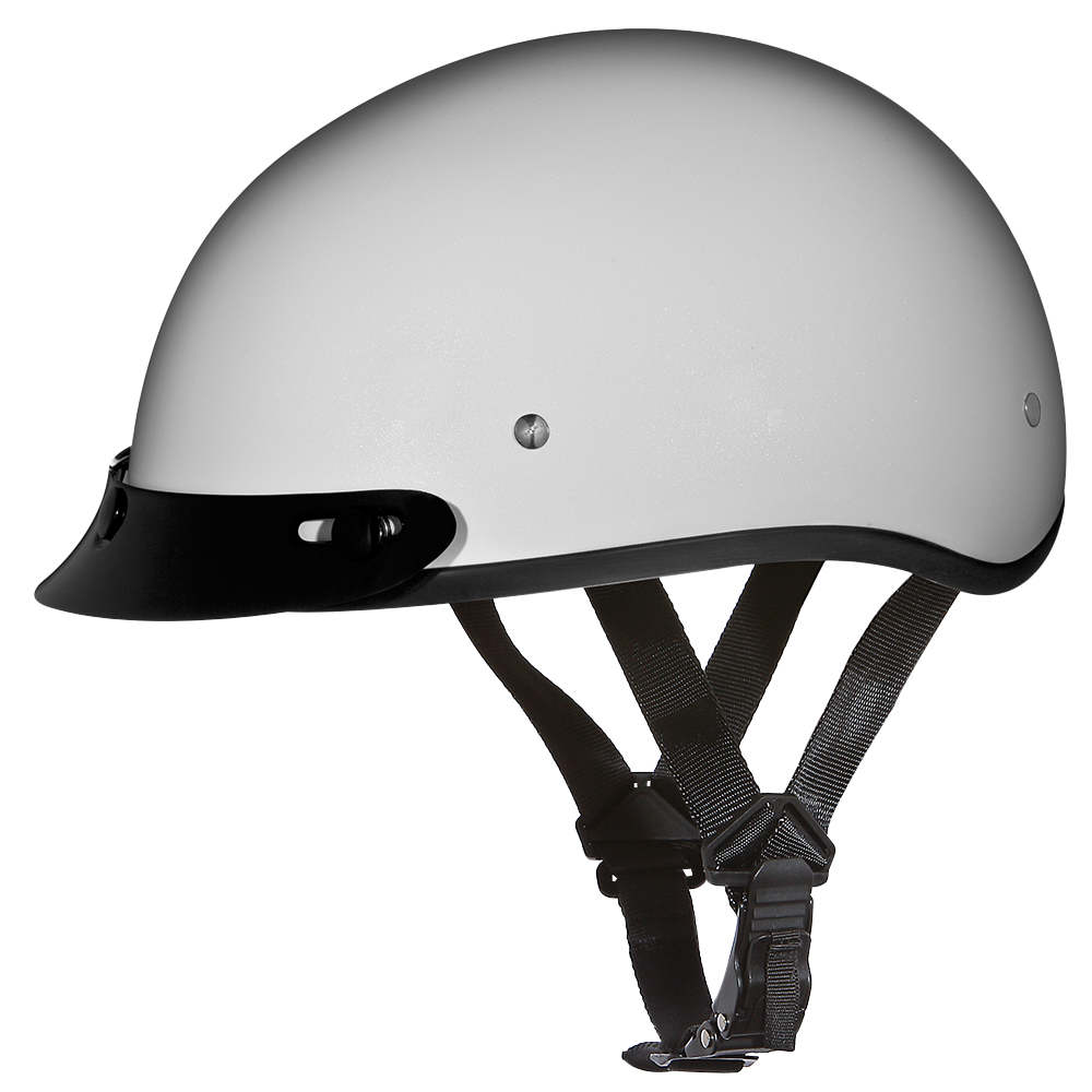 DOT Approved Daytona Skull Cap Half Shell Motorcycle Helmet - Beanie Style for Motorcycles, Cruisers, Scooters, and Mopeds - Pearl White