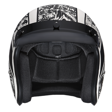 DOT Approved Daytona Cruiser Open Face Motorcycle Helmet - Men, Women & Youth - With Visor & Graphics - W/ Graffiti