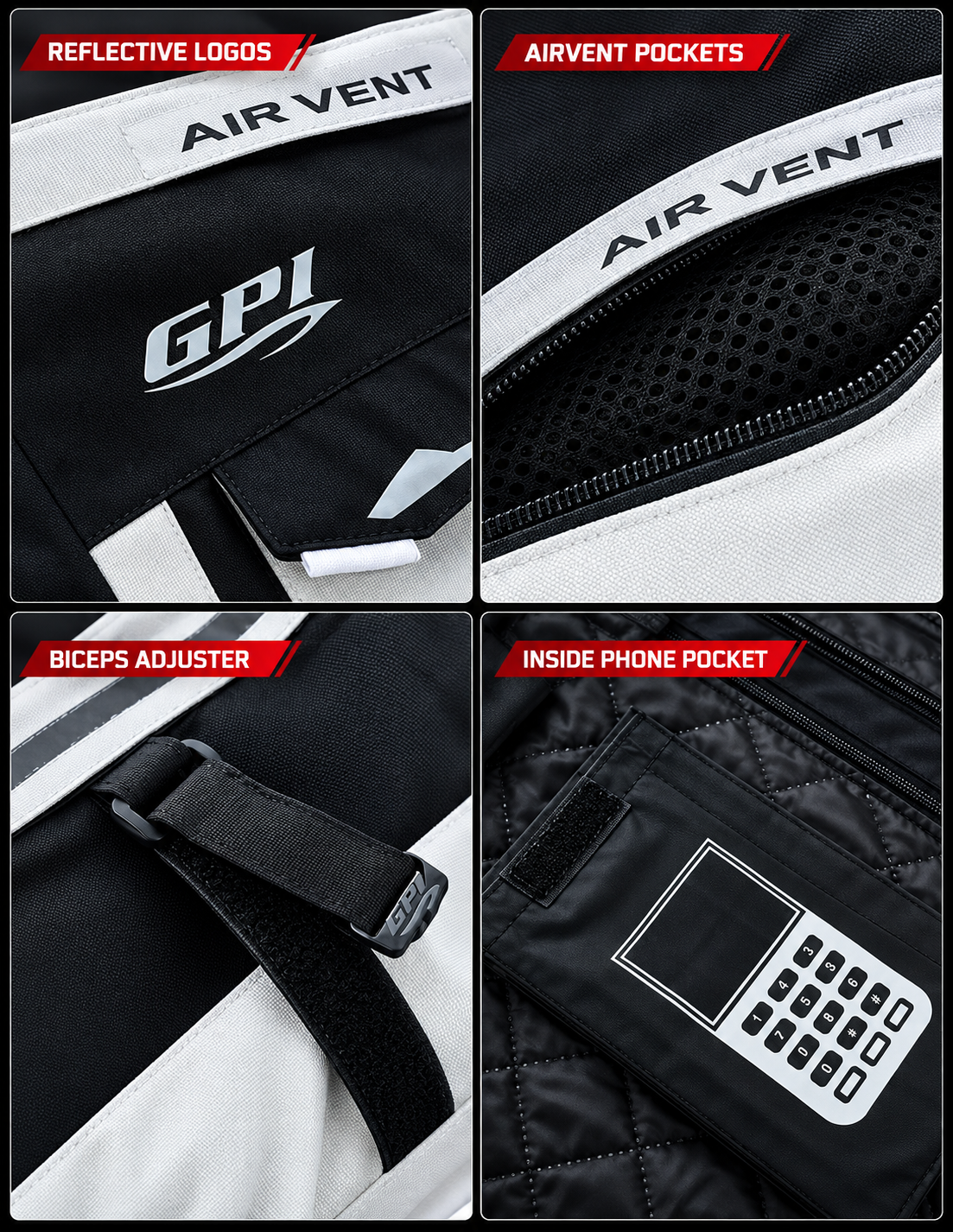 Men’s All-Season 7 Pockets Waterproof High Premium Quality Motorcycle Jacket – Beach/Black-