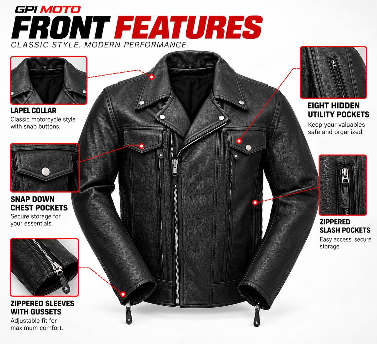 Mastermind Men's Motorcycle Leather Jacket