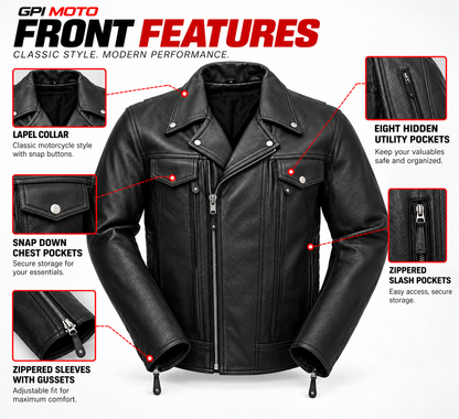 Mastermind Men's Motorcycle Leather Jacket