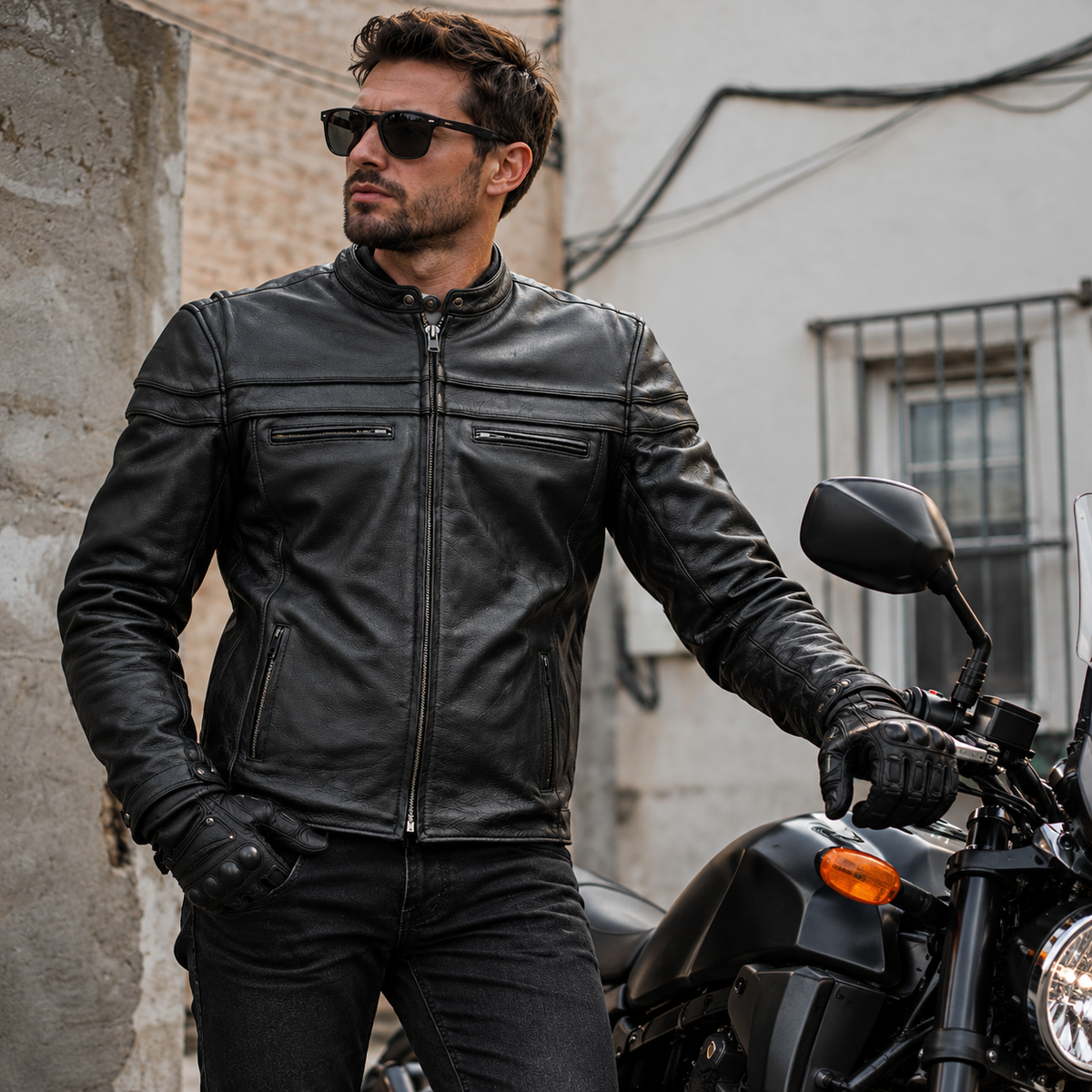 Maverick Men's Motorcycle Leather Jacket