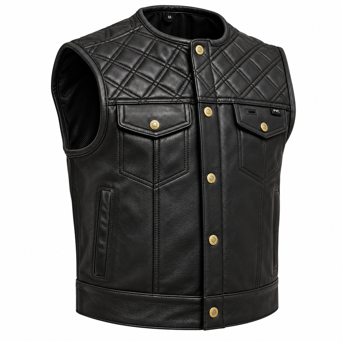 Shell Shock Men's Motorcycle Leather Vest (limited edition)