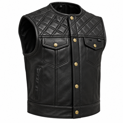 Shell Shock Men's Motorcycle Leather Vest (limited edition)