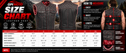 Sinister - Men's Motorcycle Leather Vest