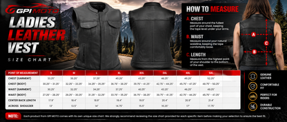 Jessica Perforated Women's Motorcycle Leather Vest
