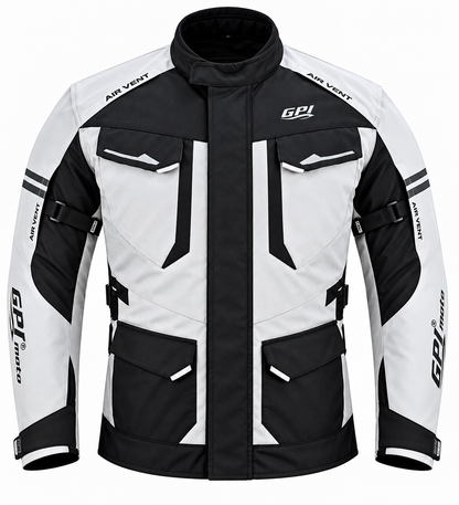 Men’s All-Season 7 Pockets Waterproof High Premium Quality Motorcycle Jacket – Beach/Black-