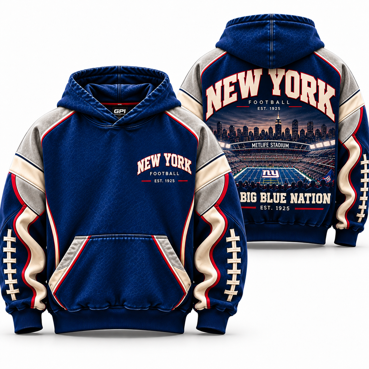 New York Big Blue Nation – Premium Oversized Football Hoodie
