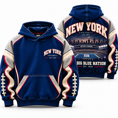 New York Big Blue Nation – Premium Oversized Football Hoodie
