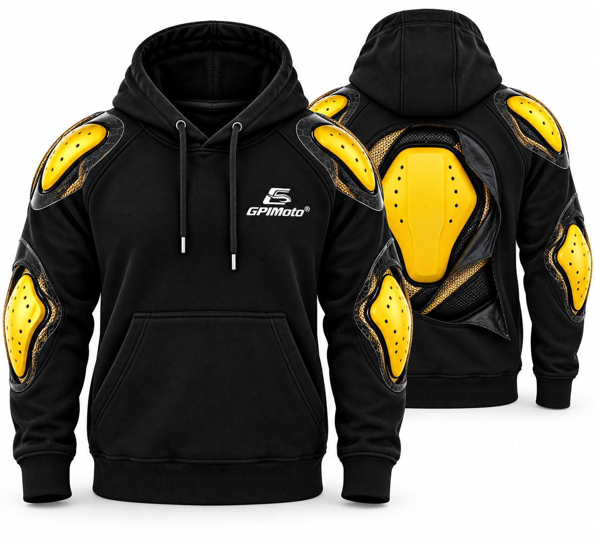 GPI Moto Men’s Armored Motorcycle Riding Hoodie – Certified CE Protection | Aramid Reinforced