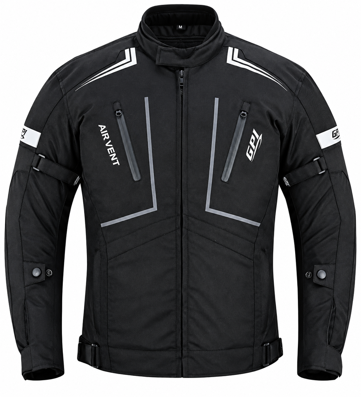 Chaqueta de moto para hombre, suave, ajustable y de alta calidad, para todas las estaciones, con 4 bolsillos, color negro