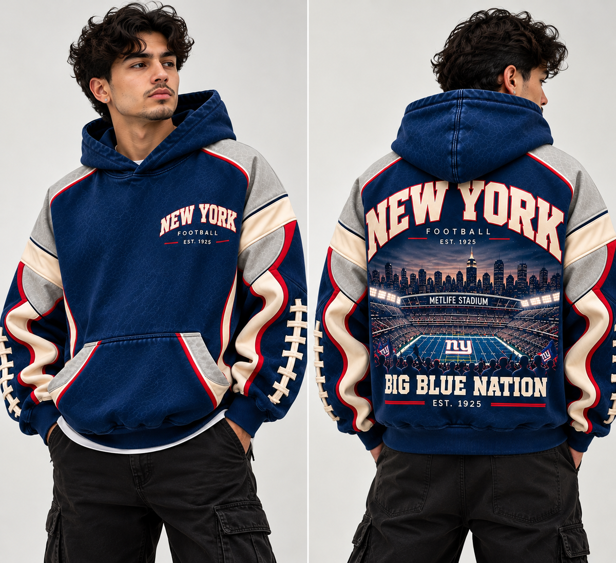 New York Big Blue Nation – Premium Oversized Football Hoodie