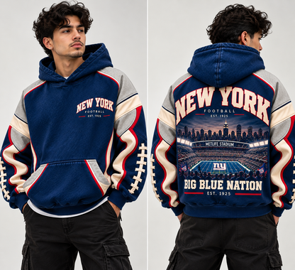 New York Big Blue Nation – Premium Oversized Football Hoodie