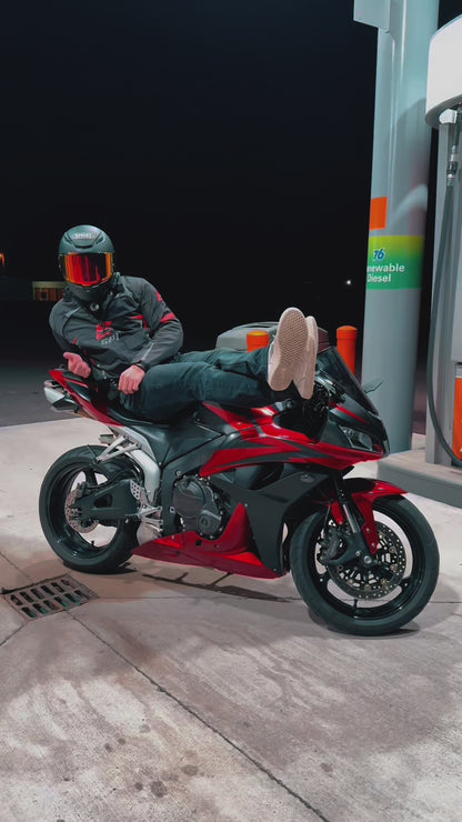 Chaqueta de moto impermeable para hombre, para todas las estaciones, con 4 bolsillos, color negro, gris y rojo