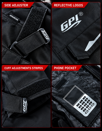 Chaqueta de moto impermeable para hombre, de alta calidad y para todas las estaciones, con protección extraíble, color negro.