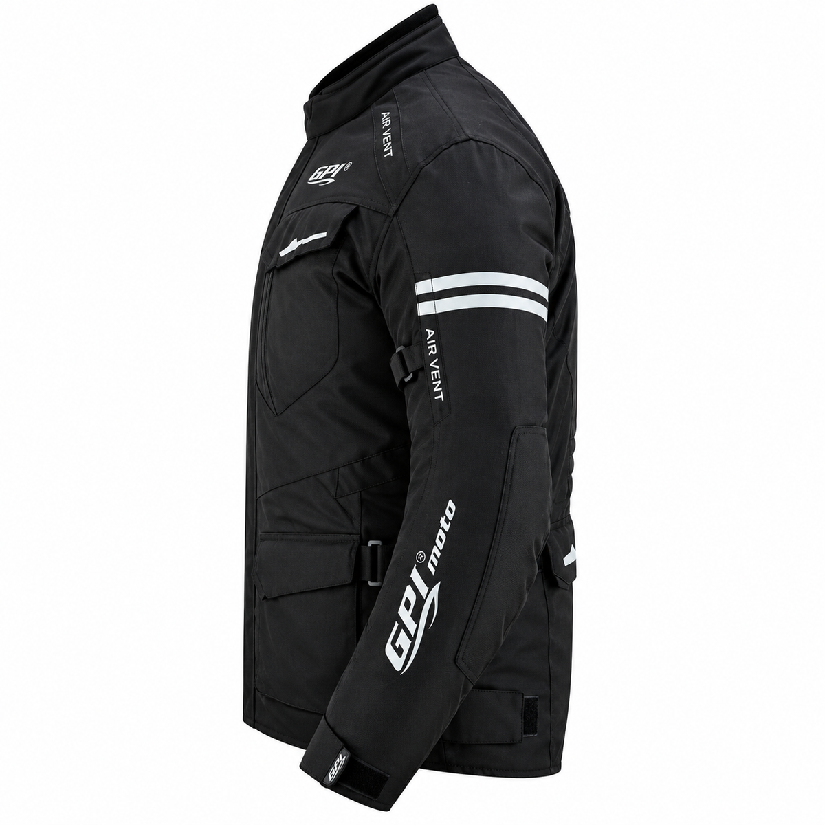 Men’s All-Season High Premium Quality Waterproof Motorcycle Jacket with Removable Armor – Full Black-