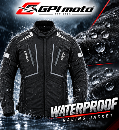 Chaqueta de moto para hombre, suave, ajustable y de alta calidad, para todas las estaciones, con 4 bolsillos, color negro